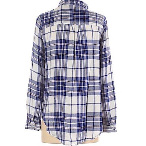 Blue, White & Baby Pink Flannel Button Up Shirt - Picture 2 of 12